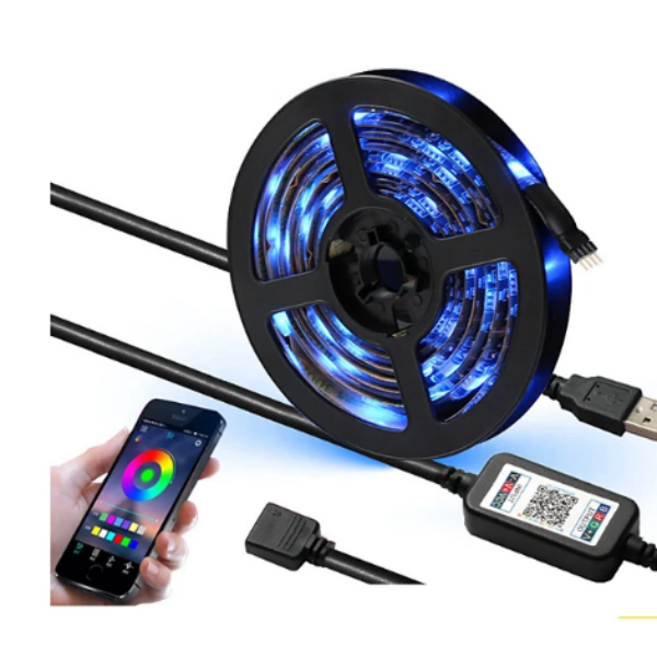 SMD5050 5M Αυτοκόλλητη ταινία LED RGB TV background light with USB Bluetooth controller