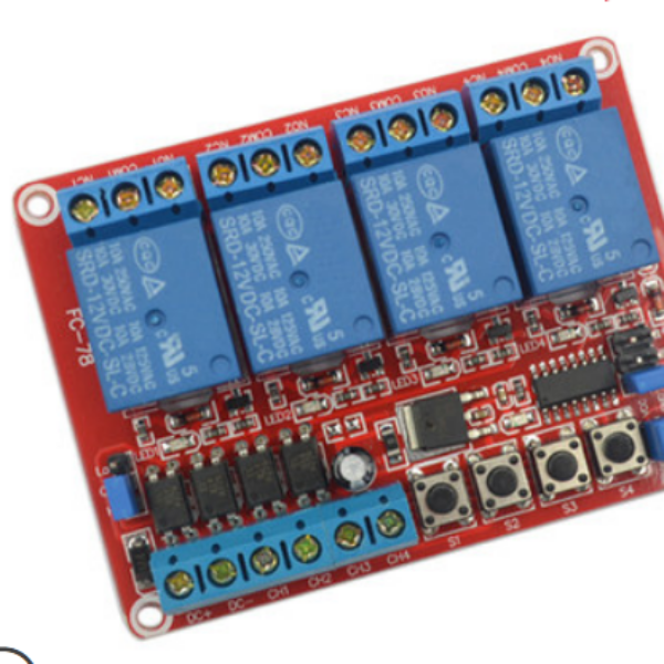12V 4-Channel Relay Module Board with Opto and controller 3in1