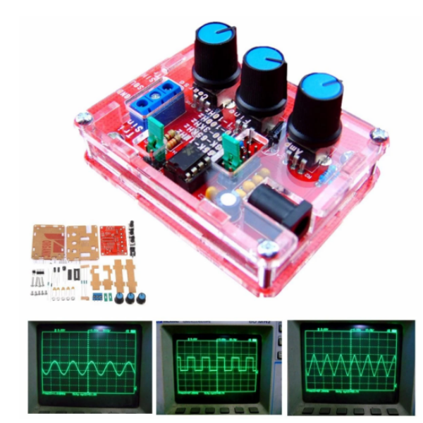 XR2206 Function Signal Generator DIY Kit Sine Triangle Square Output 1HZ-1MHZ with case