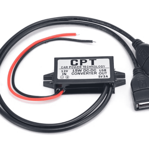 CPT Converter Module 12V/24V To 5V 3A 2 USB Output Power Adapter Car