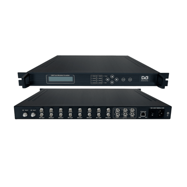 DVB-C QAM TransModulator με MUX Scrambler 8xDVB-S/S2 IN/6xASI IN/4xDVD-C RF OUT