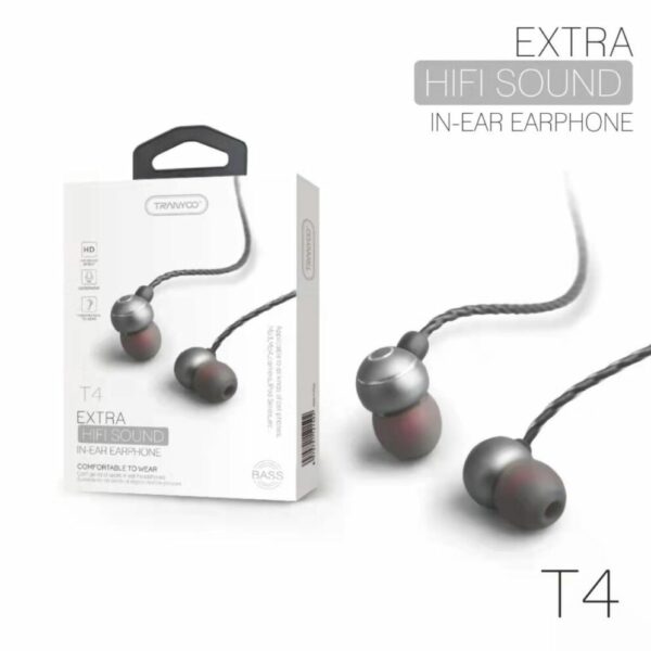 T4 Type 3,5mm  Stereo Headset Ακουστικά με μικρόφωνο Tranyoo silver