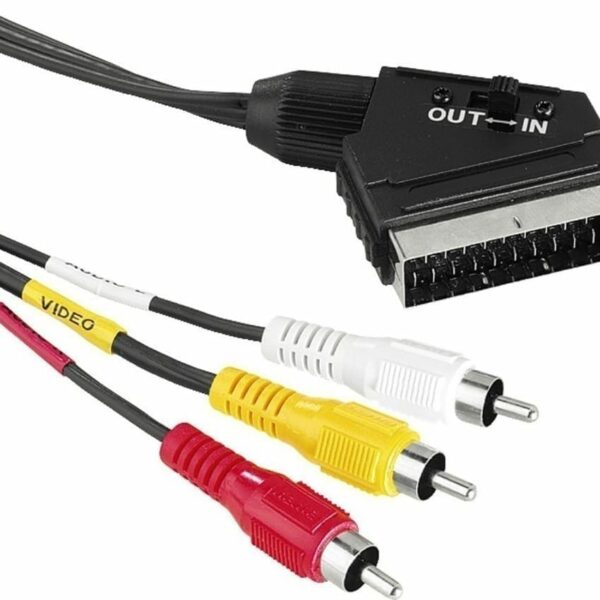 50364 SCART TO  RCA  cable 1,5M ΜΕ ΔΙΑΚΟΠΤΗ IN/OUT