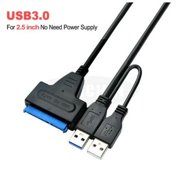 USB 3.0 to SATA καλωδιο Adaptor Suport 2.5 or 3.5 Inch External SSD HDD Hard Drive Dual USB