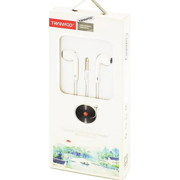 T3 Type 3,5mm  Stereo Headset Ακουστικά με μικρόφωνο λευκά Tranyoo