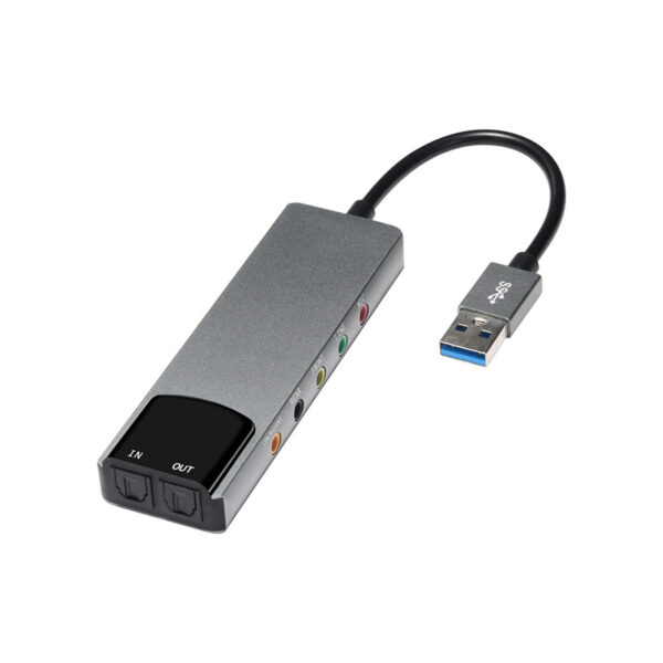 HY-601 USB Sound Εξωτερική Κάρτα Ήχου 5.1 & Είσοδο/Έξοδο Οπτικής Ίνας